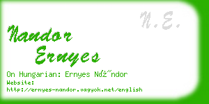 nandor ernyes business card